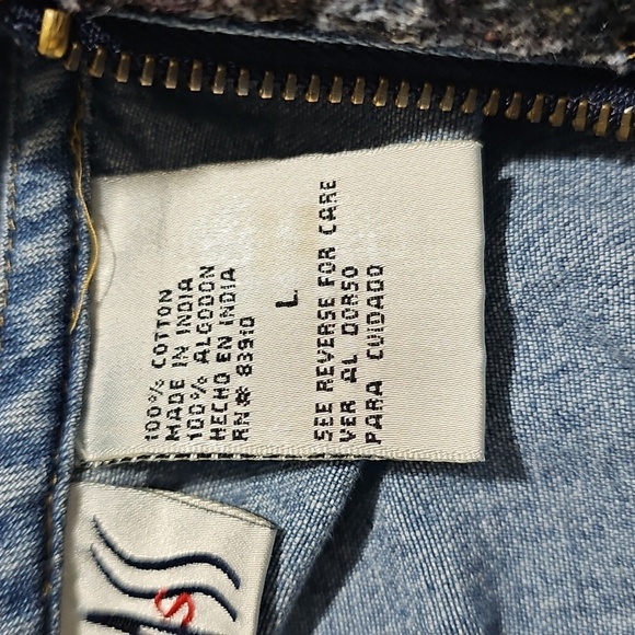 Bill Blass Vintage Hooded Jean Jacket With Novelty Patches Loosefit Womens Large - Picture 16 of 16